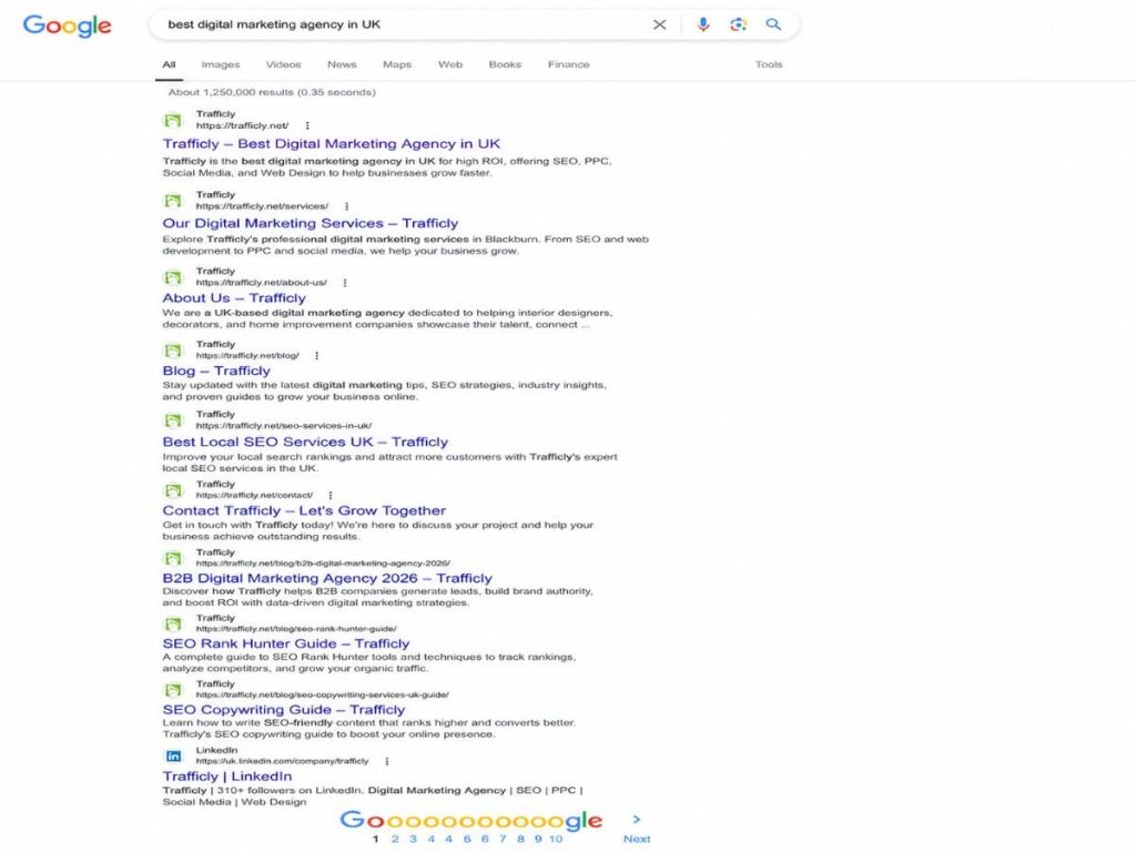 Learn how to get on the first page of Google with Trafficly 
