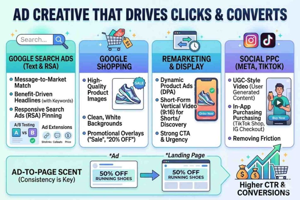 Ad creative that drives clicks & converts